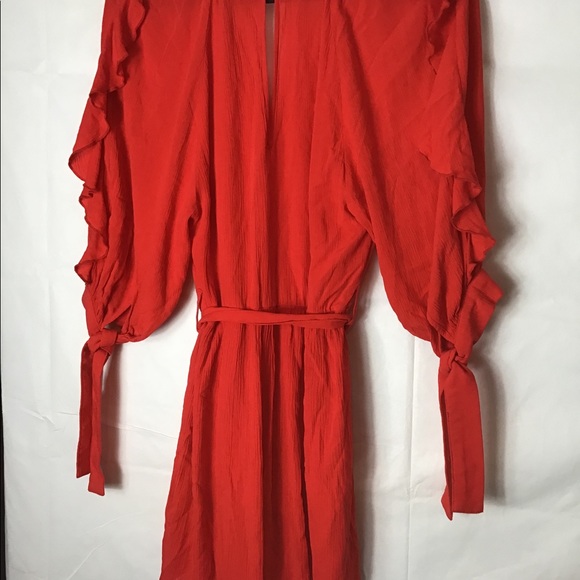 H&M red ruffle  sleeve shorts romper size 6 - Picture 5 of 10